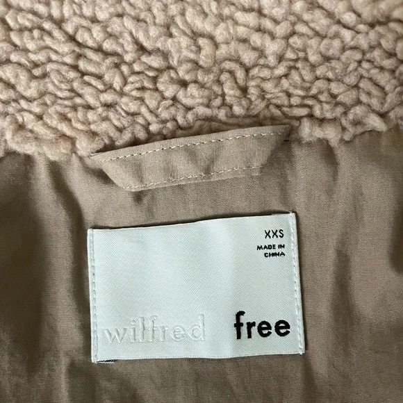 ARITZIA Wilfred Free The Teddy Sherpa Jacket, Size XXSMALL. - Picture 5 of 7